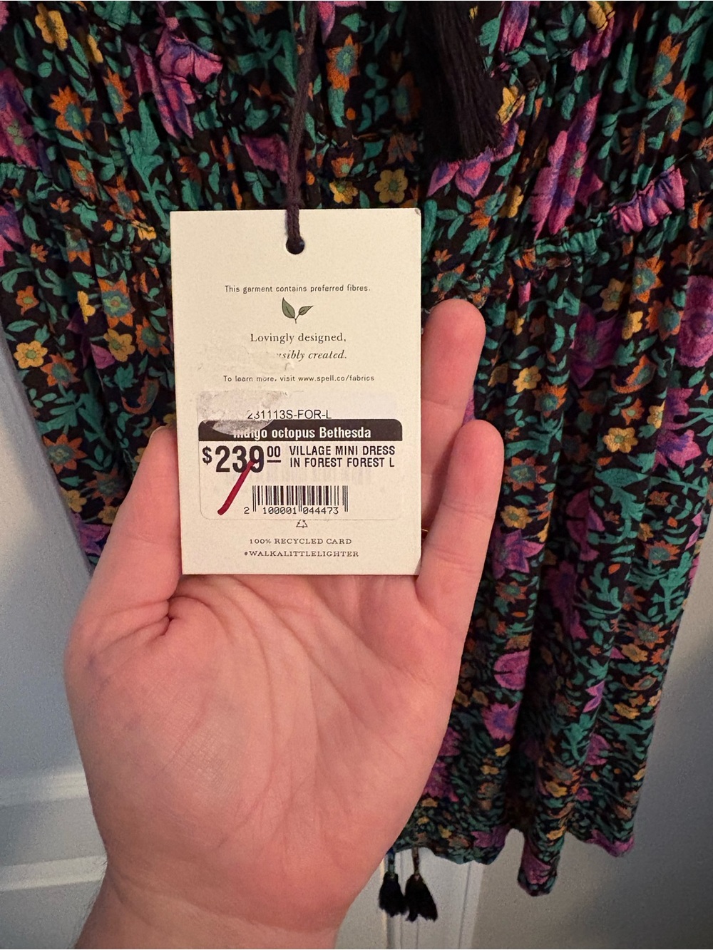 NWT Spell Village Mini Dress in Forest L - Picture 5 of 6